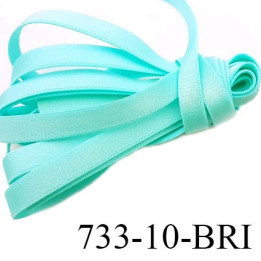 Elastique plat largeur 10 mm couleur vert lagon brillant superbe  très belle qualité haut de gamme prix au mètre 