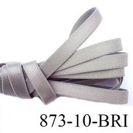 Elastique plat largeur 10 mm couleur gris brillant superbe  très belle qualité haut de gamme prix au mètre