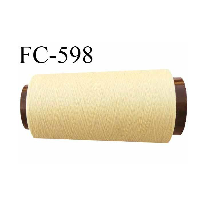 Cône de 1000 mètres fil mousse polyamide n° 120 couleur jaune clair longueur de 1000 mètres bobiné en France