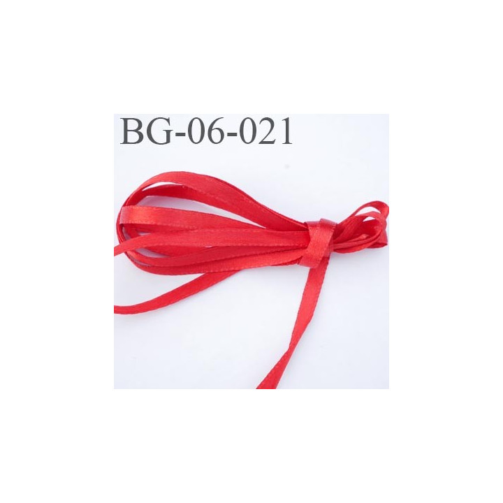 galon ruban satin couleur rouge brillant lumineux double face très solide souple largeur 6 mm prix au mètre