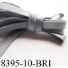 Elastique bretelle plat largeur 10 mm couleur gris brillant superbe très belle qualité haut de gamme prix au mètre