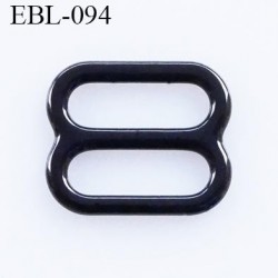 boucle de réglage 9 mm  réglette métal plastifié noir brillant pour soutien gorge largeur intérieur 9 mm  haut de gamme