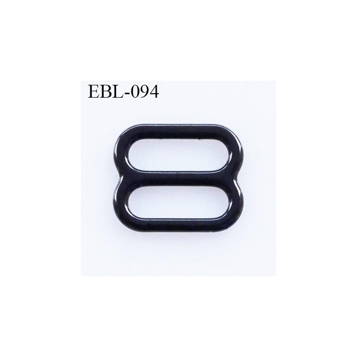 boucle de réglage 9 mm  réglette métal plastifié noir brillant pour soutien gorge largeur intérieur 9 mm  haut de gamme