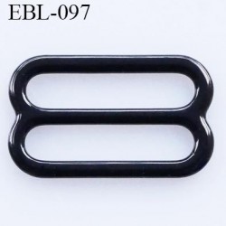 boucle de réglage 14 mm réglette métal plastifié noir brillant pour soutien gorge largeur intérieur 14 mm haut de gamme