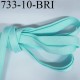 Elastique plat largeur 10 mm couleur bleu vert lagon brillant superbe très belle qualité haut de gamme prix au mètre