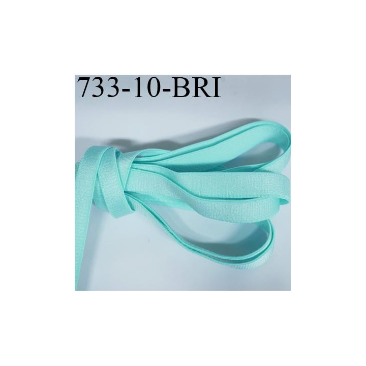 Elastique plat largeur 10 mm couleur bleu vert lagon brillant superbe  très belle qualité haut de gamme prix au mètre