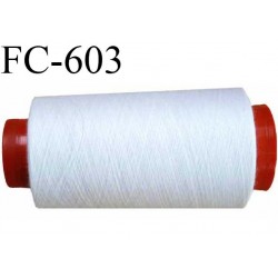 CONE de 2000 mètres de fil polyester fil n° 60 couleur blanc bobiné en France