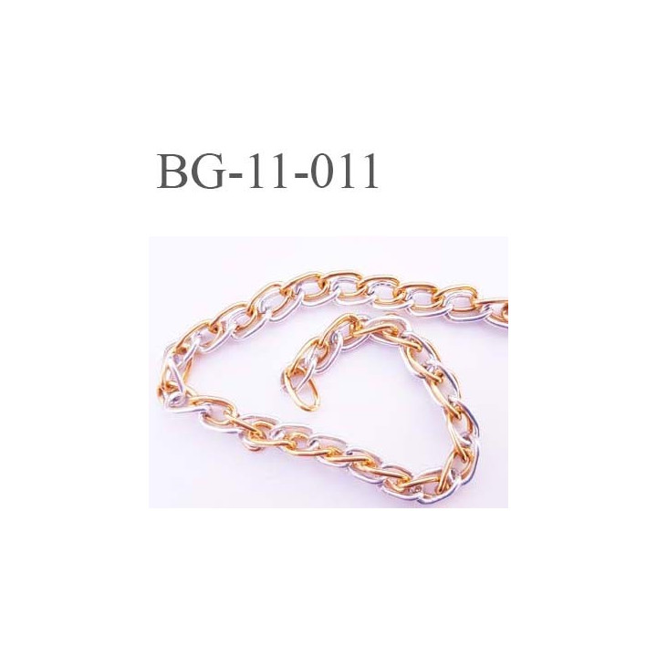 chaine chainette en métal aluminium largeur 6 mm pour soutien gorge couleur argent et or prix au mètre