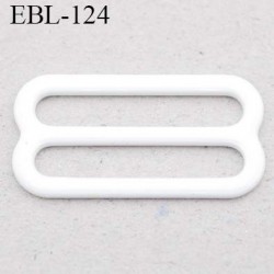 boucle de réglage 20 mm réglette métal plastifié blanc brillant pour soutien gorge largeur intérieur 20 mm haut de gamme