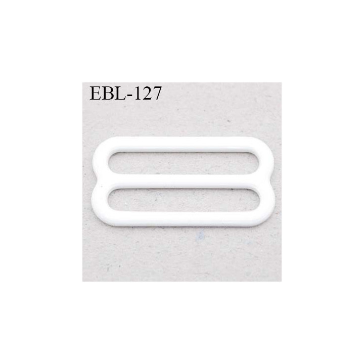 boucle de réglage 14 mm  réglette métal plastifié blanc brillant pour soutien gorge largeur intérieur 14 mm  haut de gamme