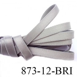 élastique largeur 12 mm lingerie bretelle plat épais superbe couleur gris brillant prix au mètre