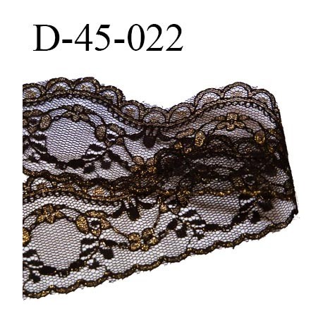 dentelle 45 mm synthétique couleur noir et or largeur 45 mm prix au mètre