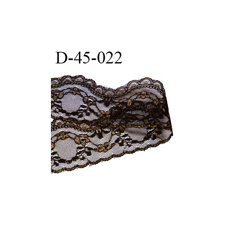 dentelle 45 mm synthétique couleur noir et or largeur 45 mm prix au mètre