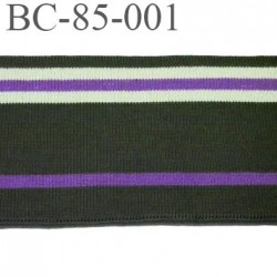 Bord-Côte 85 mm jersey synthétique bord cote largeur 85 mm longueur 1 mètre kaki violet violine vert d'eau prix a la pièce