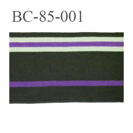 Bord-Côte 85 mm jersey synthétique bord cote largeur 85 mm longueur 1 mètre couleur vert kaki violet violine vert d'eau