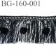 galon frange largeur 160 mm avec pompon couleur noir et gris argenté haut de gamme prix au mètre