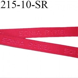 élastique 10 mm bretelle et lingerie de marque sonia rykiel inscription en surpiquage couleur rouge groseille  prix au mètre