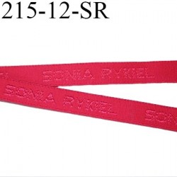 élastique de marque sonia rykiel inscription en surpiquage couleur rouge groseille largeur 12 mm vendue au mètre