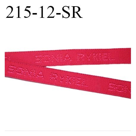 élastique de marque sonia rykiel inscription en surpiquage couleur rouge groseille largeur 12 mm vendue au mètre