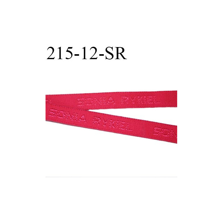 élastique de marque sonia rykiel inscription en surpiquage couleur rouge groseille largeur 12 mm vendue au mètre