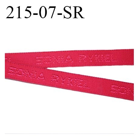 Elastique bretelle 7 mm de marque sonia rykiel inscription en surpiquage couleur rouge groseille largeur 7 mm prix au mètre