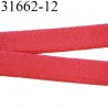 Elastique plat 12 mm bretelle et lingerie couleur rouge coraille sweat superbe qualité haut de gamme prix au mètre