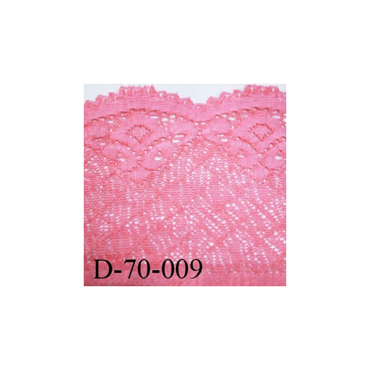 dentelle 70 mm  couleur rose  lycra souple et douce  largeur 70 mm prix au mètre