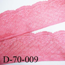 dentelle 70 mm  couleur rose  lycra souple et douce  largeur 70 mm prix au mètre