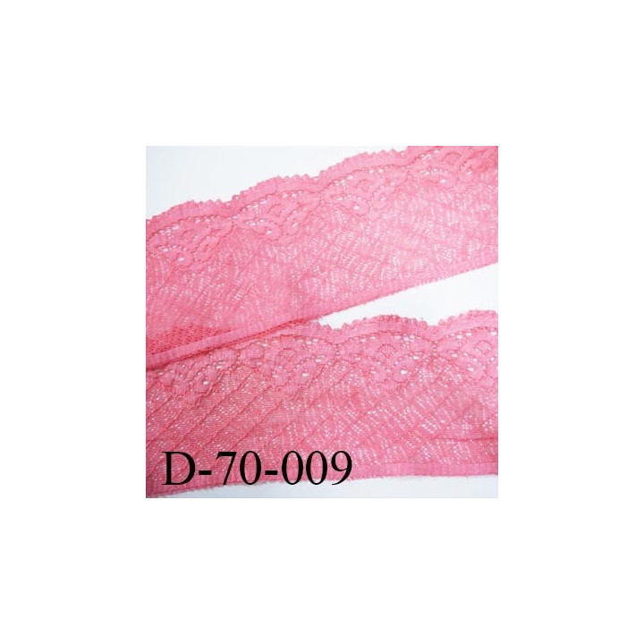 dentelle 70 mm  couleur rose  lycra souple et douce  largeur 70 mm prix au mètre