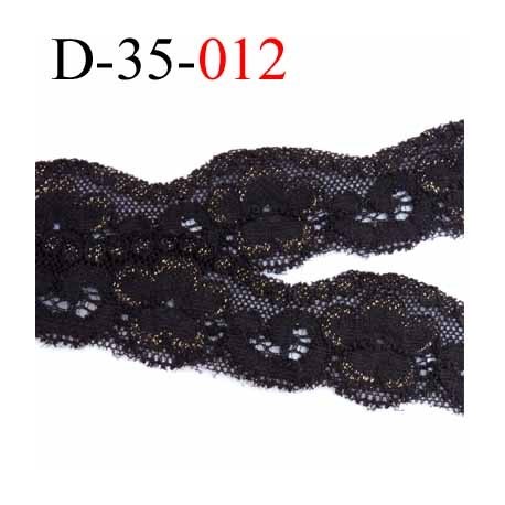 dentelle noir et or 35 mm lycra élastique extensible douce et souple couleur noir et or largeur 35 mm prix au mètre