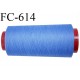 Cone de 1000 mètres de fil mousse polyamide fil n°120 couleur bleu bobiné en France