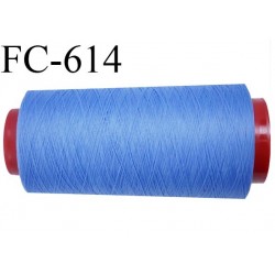 Cone de 1000 mètres de fil mousse polyamide fil n°120 couleur bleu bobiné en France