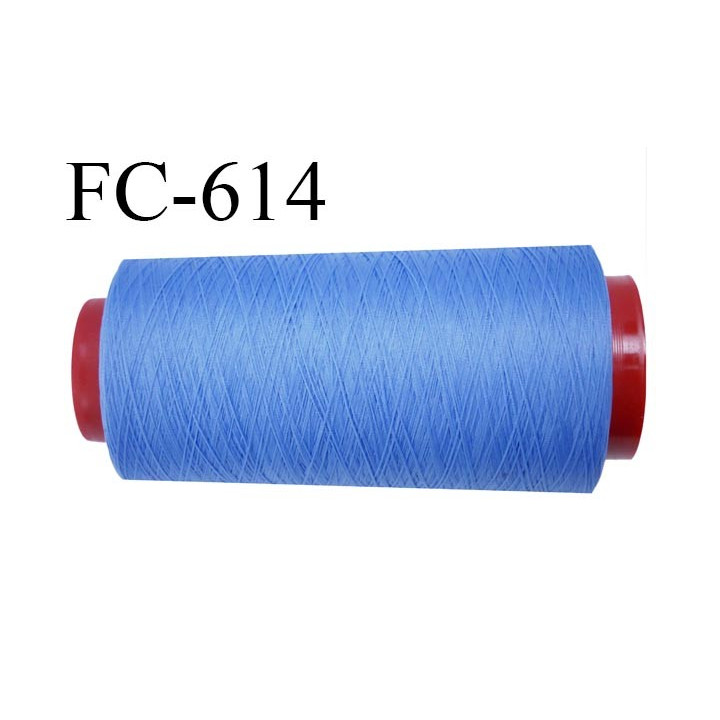 Cone de 5000 mètres de fil mousse polyamide fil n°120 couleur bleu  bobiné en France