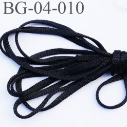 gallon cordon 4 mm ruban albène ou lien plat largeur 4 mm couleur noir brillant  vraiment très très solide prix au mètre