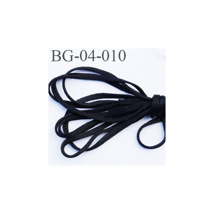 gallon cordon 4 mm ruban albène ou lien plat largeur 4 mm couleur noir brillant  vraiment très très solide prix au mètre