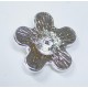 Bouton 22 mm en forme de fleur avec perles incrustées nacré haut de gamme en métal diamètre 22 mm nacré et acier chromé
