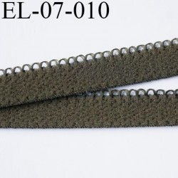 élastique largeur 7 mm bretelle ou lingerie picot plat boucles dentelle couleur vert kaki   prix au mètre