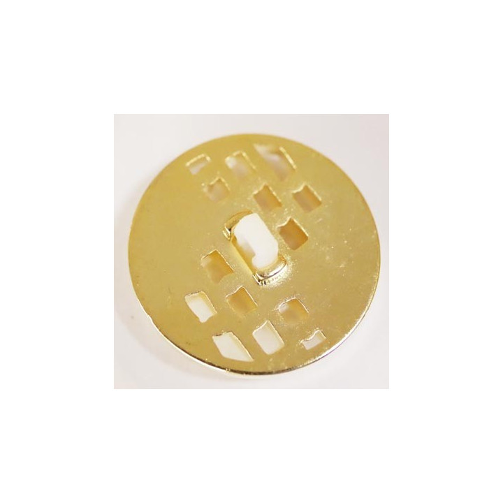 bouton 25 mm en pvc couleur or ou doré et nacre ou ivoire très beau accroche par anneau diamètre 25 millimètres