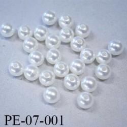 Perle nacré 7 à 8 mm percée très belle diamètre 7 à 8 mm prix de la pièce