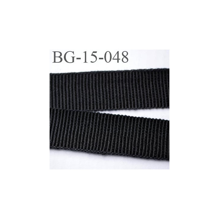 galon ruban gros grain couleur noir et très solide souple en coton largeur 15 mm prix au mètre