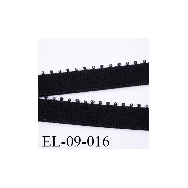 élastique  9 mm bretelle lingerie et culotte picot plat  couleur noir  doux largeur 9 mm prix au mètre