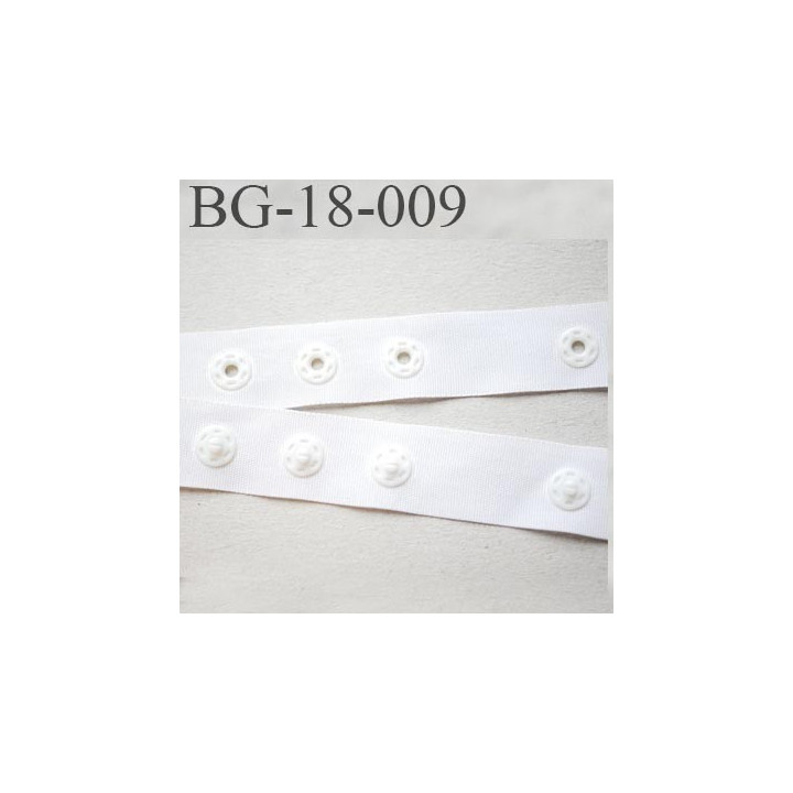 Bande 18 mm pression bouton agrafe en pvc très très solide  largeur 18 mm couleur naturel en polyamide prix au mètre