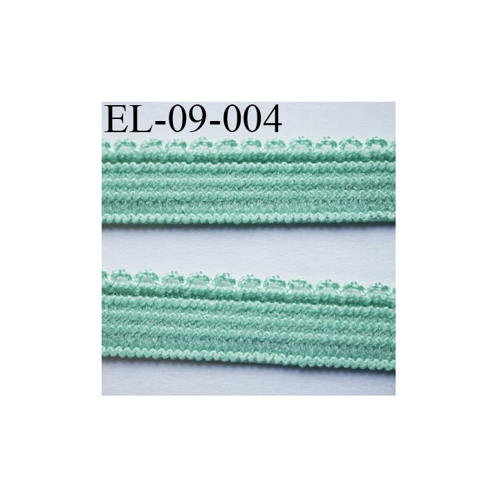 élastique picot plat boucles couleur vert lumineux largeur 9 mm prix au mètre
