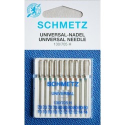 Aiguille Schmetz Universal boite assortie 130/705 H 4 X 70/10 4 X 80/12 et 2 X 90/14 la boite de 10 aiguilles