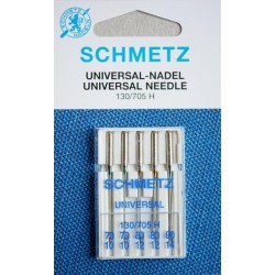 Aiguille Schmetz Universal 130/705 H de 70/10 a 90/14 la boite assortie de 5 aiguilles