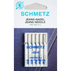 Aiguille Schmetz JEANS 130/705 H-J 90/14 a 110/18 la boite assortie de 5 aiguilles