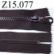 fermeture éclair longueur 15 cm couleur marron non séparable zip nylon largeur 3.3 cm largeur du zip 5 mm