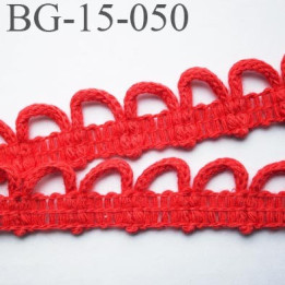 galon coton boutonnière 15 mm  couleur rouge largeur 15 mm  prix au mètre