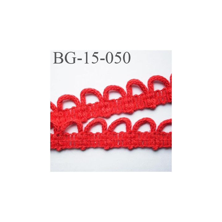 galon coton boutonnière 15 mm  couleur rouge largeur 15 mm  prix au mètre