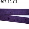 Elastique bretelle 12 mm ou lingerie couleur violet nuit en surpiqure inscription Christian Lacroix prix au prix